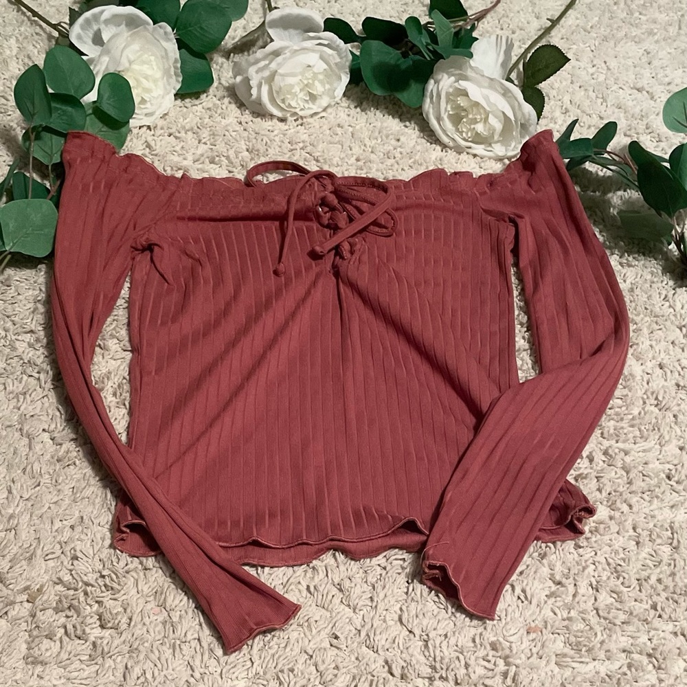 Long sleeve top, pink, size S